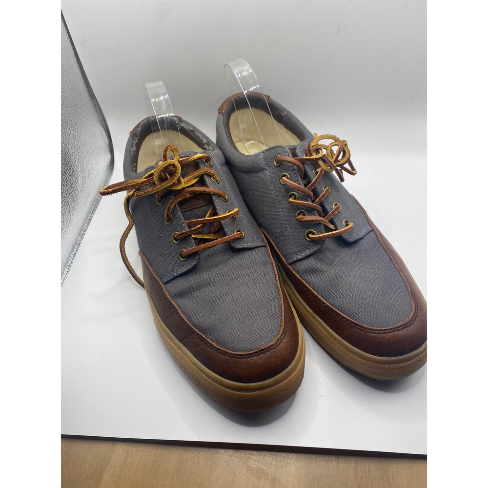 Polo Ralph Lauren Vance Side Lace Canvas‎ Leather Trimmed Mens Shoes